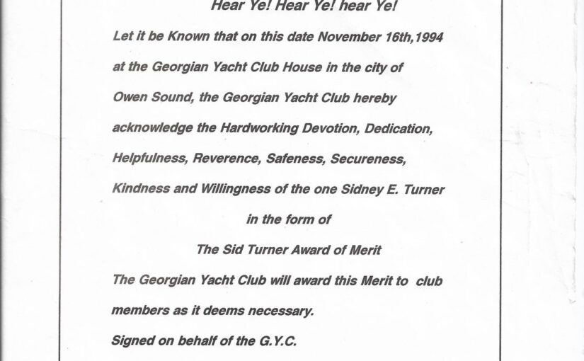 Call for Nominations – Sid Turner Award